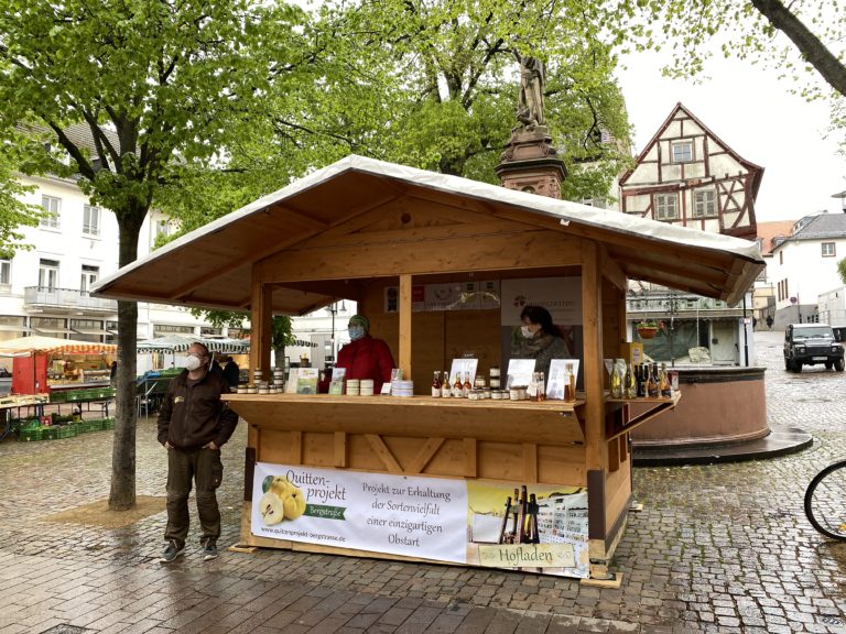 Regional-Bude auf dem Bensheimer Wochenmarkt
